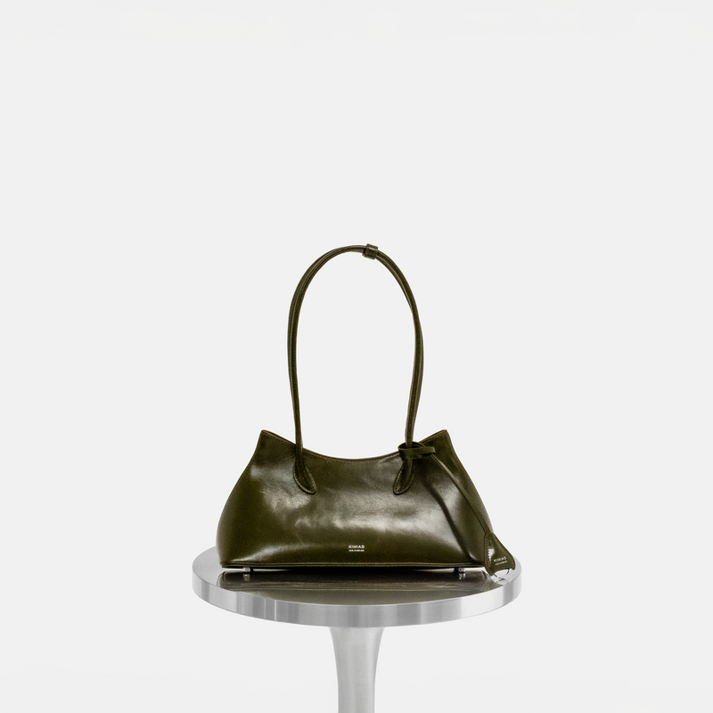 Olive Green KIMIAS Classic Shoulder handbag on a white background