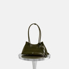 Olive Green Classic Shoulder handbag on a white background