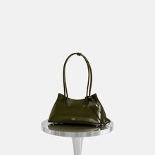 Olive Green Classic Shoulder handbag on a white background
