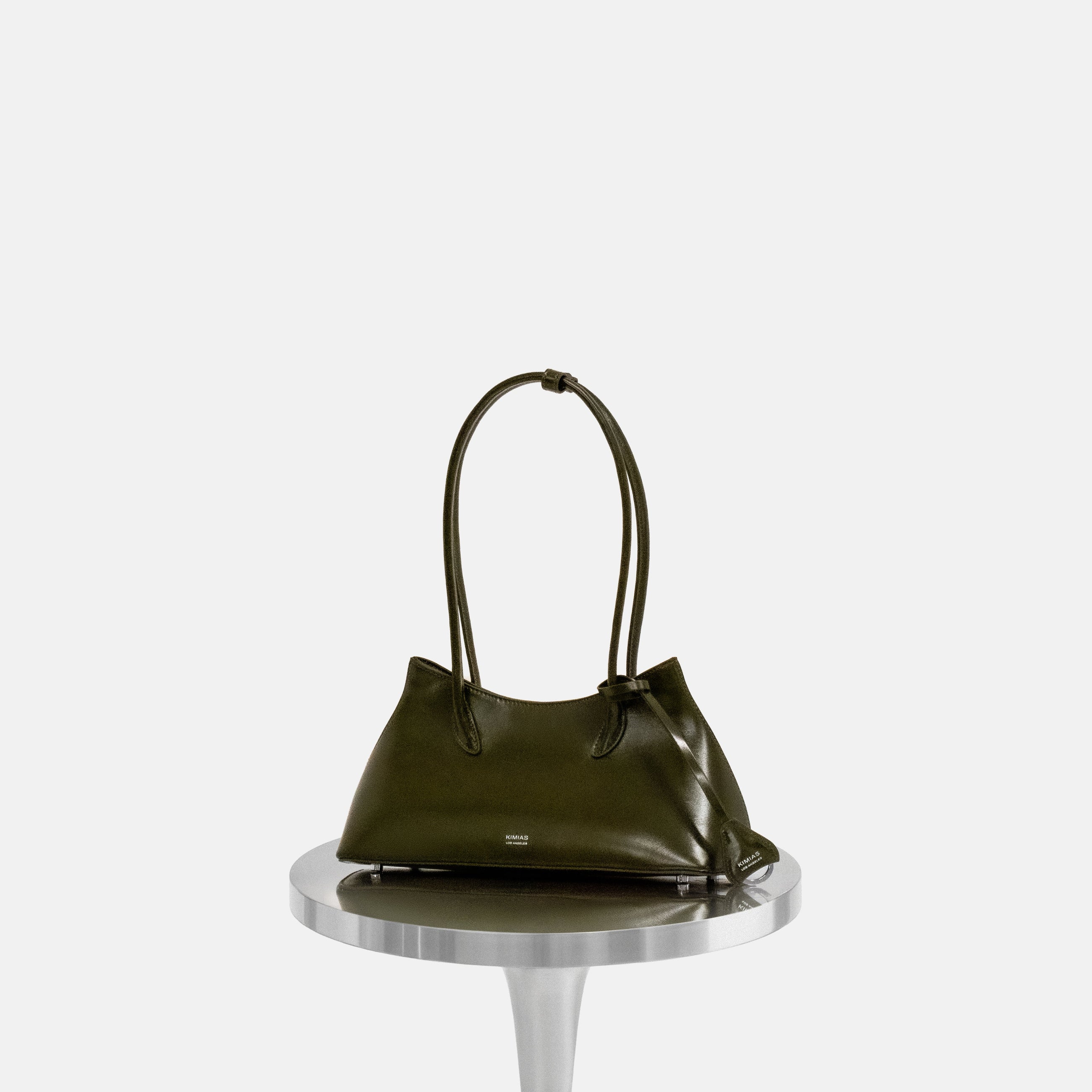 Olive Green Classic Shoulder handbag on a white background
